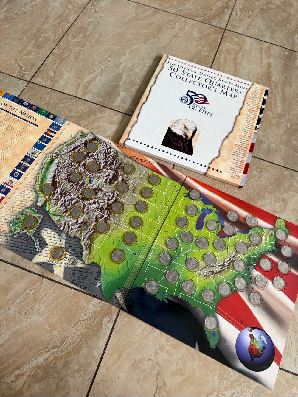 Official United States Mint 50 State Quarters Collector's Map